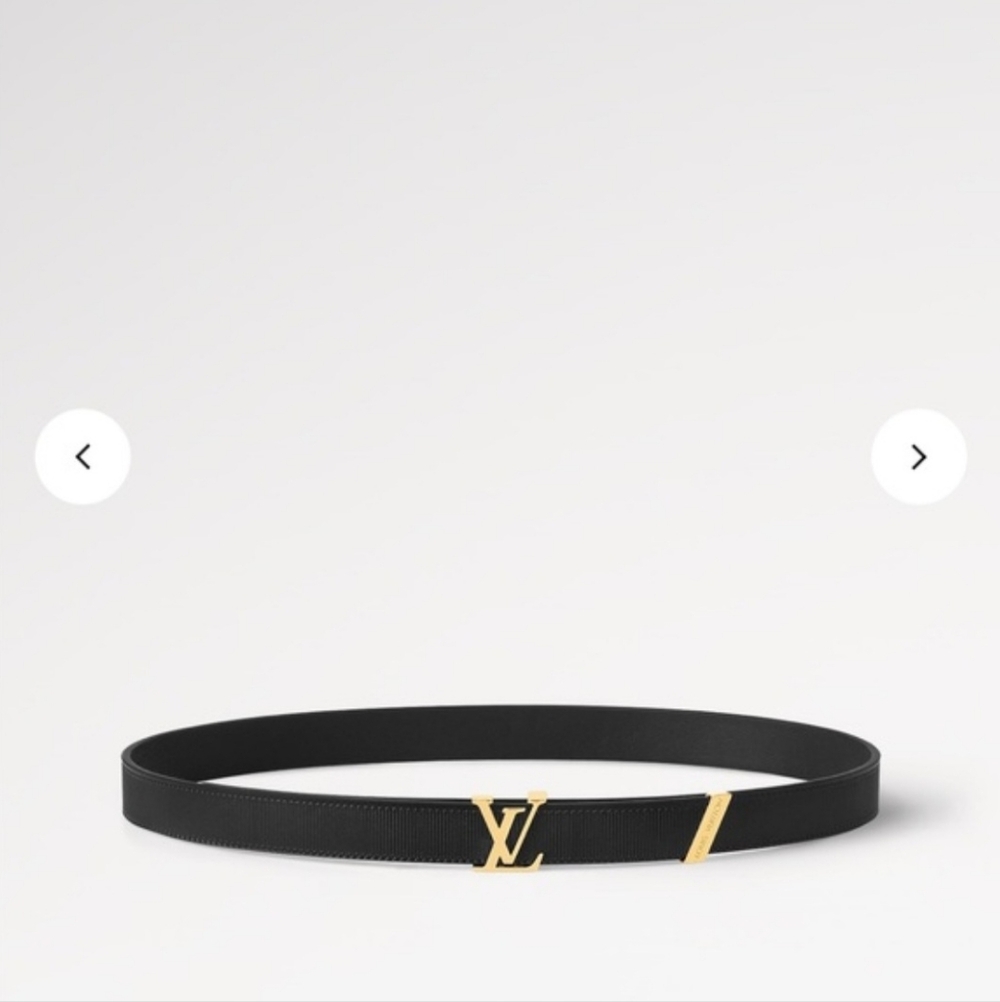 Louis Vuitton Black Leather LV Initials Slim Belt